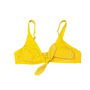Xhilaration Women's Marigold Ribbed Tie Front Bikini Top - Junior's Size Large